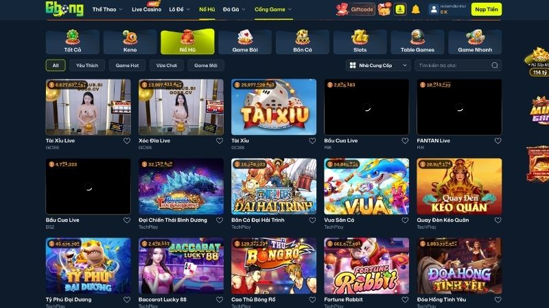 Các Sảnh Nổ Hũ Gbong Được Ưa Chuộng Hiện Nay