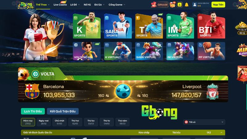 Danh Mục Cá Cược Đa Dạng Tại Thể Thao Gbong