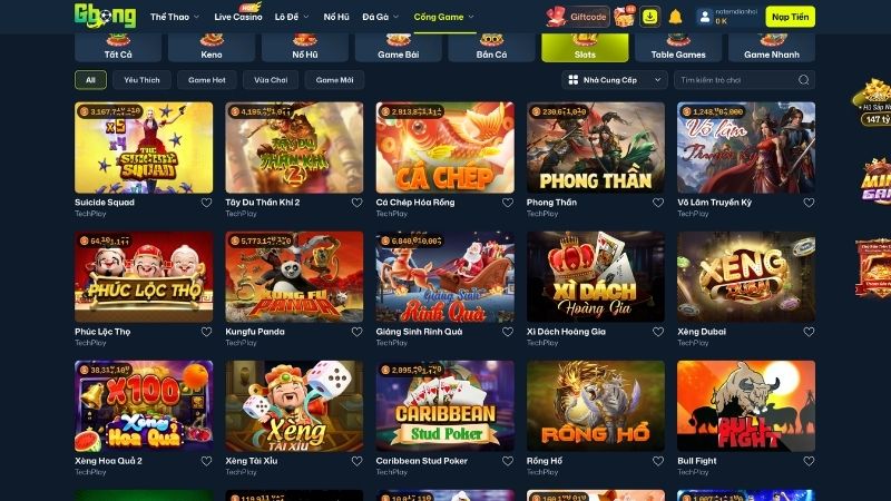 Những Trò Chơi Nổi Bật Trong Game Slot Gbong